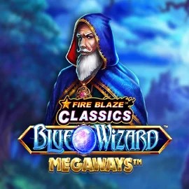 Logo of Fire Blaze Blue Wizard Megaways from Rarestone Gaming at Spin Dynasty Casino