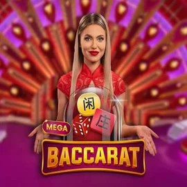 Mega Baccarat slot icon by Pragmatic Play, available at Spin Dynasty Casino